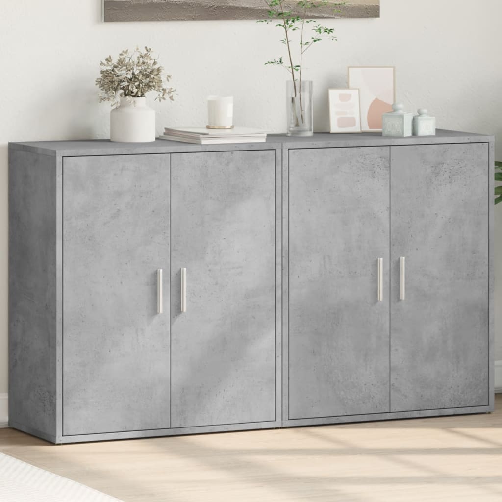 Sideboards 2 pcs Concrete Grey 60x31x70 cm Engineered Wood